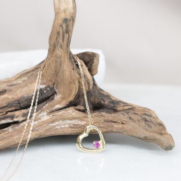 オープンハートxピンクサファイア　K10