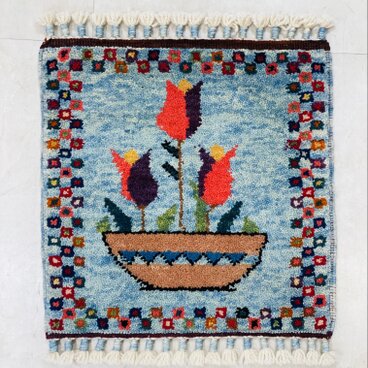 手織りトルコ絨毯 座布団 36×36CM HANDMADE TURKISH CARPET ZABUTON 9106