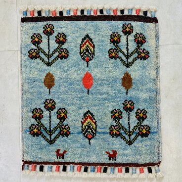 手織りトルコ絨毯 座布団 38×36CM HANDMADE TURKISH CARPET ZABUTON 9062