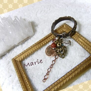 コイン＆レッドタイガーアイのリング