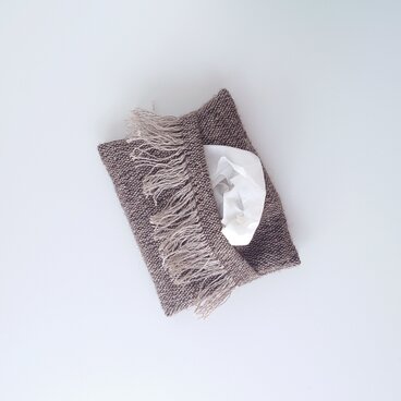 pocket tissues case  # Linen & Wool 濃色
