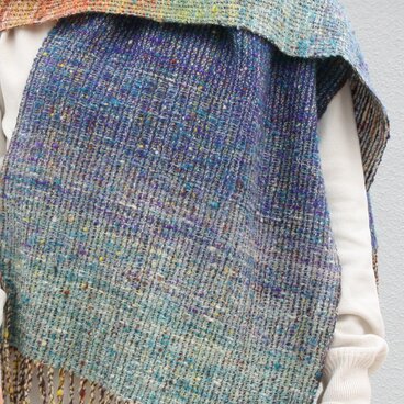 純国産ホームスパンショール（手紡ぎ手織り）【移ろい】