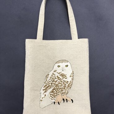 ふくろうの刺し子バッグ