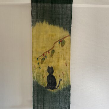 満月に佇む黒猫ちゃんタペストリー