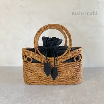 小ぶりでカワイイ♪ちょっとお出掛けかごバッグ☆アタバッグ ハンドバッグ　紅葉