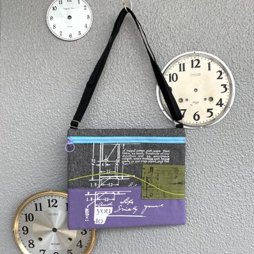 kieu◆一点もの❗️サコッシュ(パープル×グリーン×シルバー)