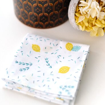 ハンカチ・お弁当包み「ローズマリーとレモン」