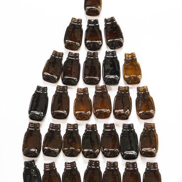 ぺちゃんこ精油瓶 M／茶