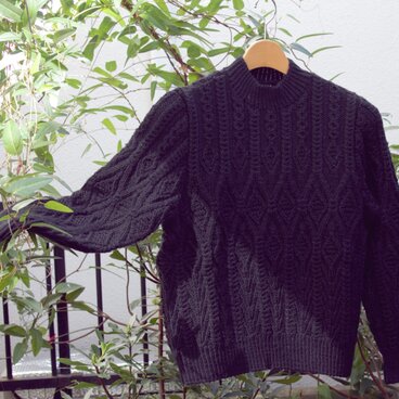 アランのプルオーバー25　黒（送料無料）