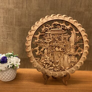 鯉登竜門Ⅱ 38ｃｍ（登竜門・滝登り) 参次元彫刻