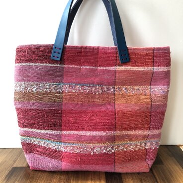 裂織りバッグ♪手織り　