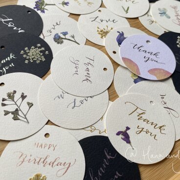 手書き・カリグラフィータグ　６枚セット