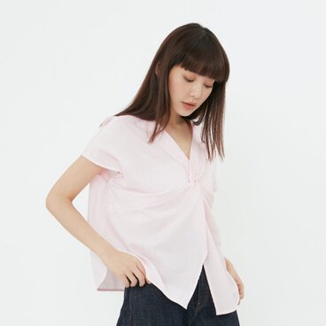 着る二つの方 プリント トップス トップストップス ピンク