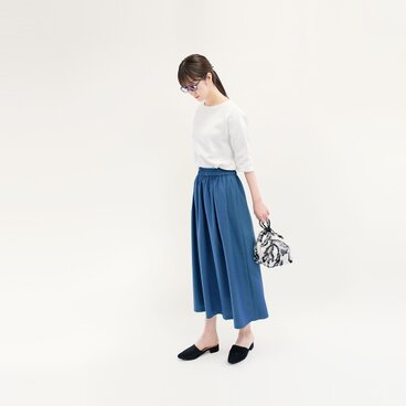 夏の人気No.1 吸水速乾 体感温度を下げる プレミアム機能性素材 ロングスカート 青｜LUISA-GSK-BU