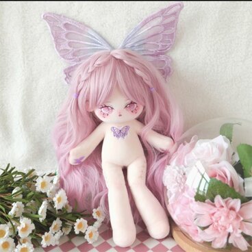 長い脚 30cm 無属性 ぬいぐるみ ピンクの髪ピンクの目女の子 着せ替えぬいぐるみ 綿人形 コットンドール キャラクター