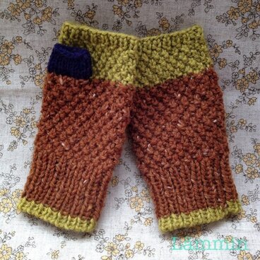 ほっこり鹿の子編み手袋