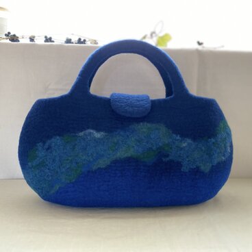 羊毛刺繍フェルトバック/青龍