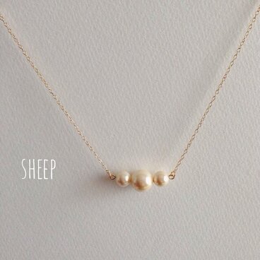 ivory pearl ネックレス  3/8.0 10.0
