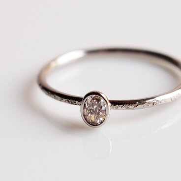 大人の華奢リング　Pt900非加熱ピンクダイヤモンド　華奢　オーダー　受注生産　5号〜14.5号