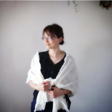 リネンダブルガーゼの大判ストール