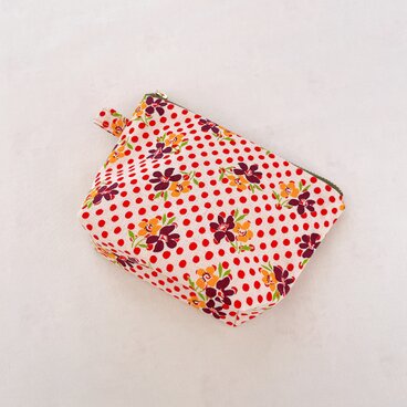 ファスナーポーチ　レトロ調