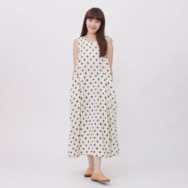 Holly Vネック  ノースリーブ  ポケット付きロングドレス