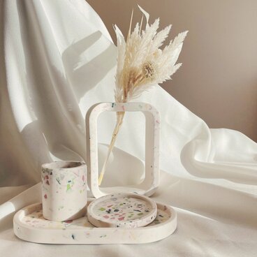 リバーシブルフラワーベース〈カラフルテラゾー〉