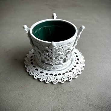 ティアラメッシュ植木鉢カバー＋鉢置き＋兼弥産業3鉢