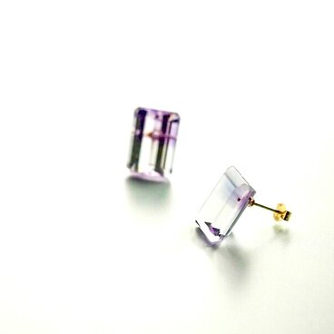 バイカラーアメシストのピアス