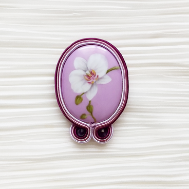 蘭のブローチ  /  紫  アメジスト