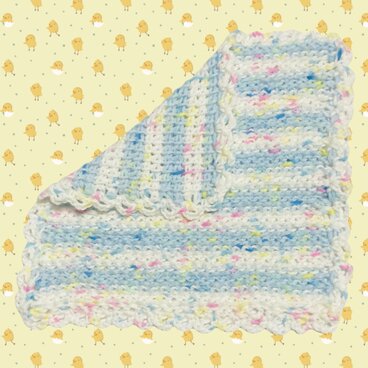 やわらかふんわりミニハンカチ（ペールブルー／ホワイト）