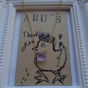 ピンクアメジスト貝ネックレス