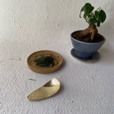 [真鍮　茶匙　左利き用]