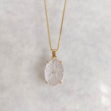 [特集掲載]【silver925】K18gp お花のローズクォーツネックレス