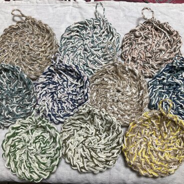 天然素材エコたわし　色柄お任せアウトレットセール　脱プラ