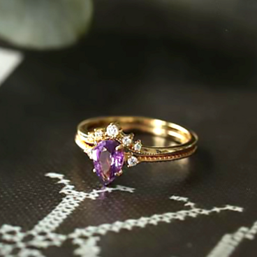 ビジューリング　クリスマス　誕生日　プレゼント　ギフト　贈り物　リング　指輪　アメジスト　ヴィンテージ　アンティーク　パープル