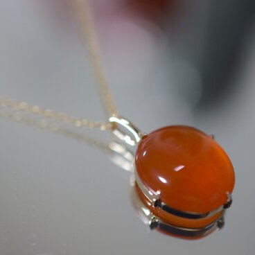 K9-2 9金 K9 宝石質 大粒 天然 カーネリアン ネックレス チャーム ネックレス ペンダントトップ