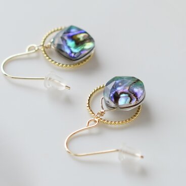 ♦︎アバロンシェル ring♦︎14kgpピアス/イヤリング