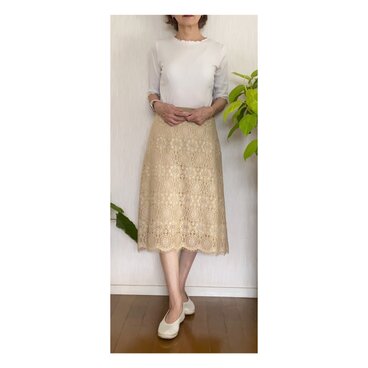 SALE23000円→11500円パネルレースAラインスカート