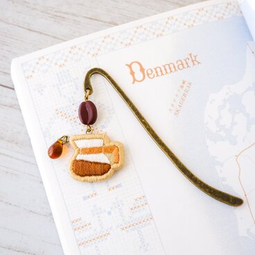 cafeブックマーカー（コーヒーサーバー）＊刺しゅう 刺繍