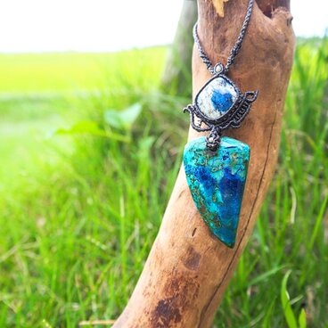 天然石マクラメネックレス シャッタカイト K2ジャスパー