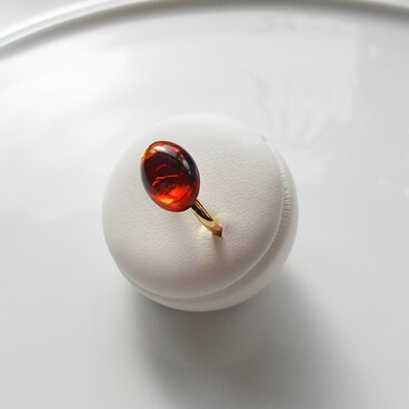 ［4回目のご案内］バルティックアンバーのラウンドカポションリング