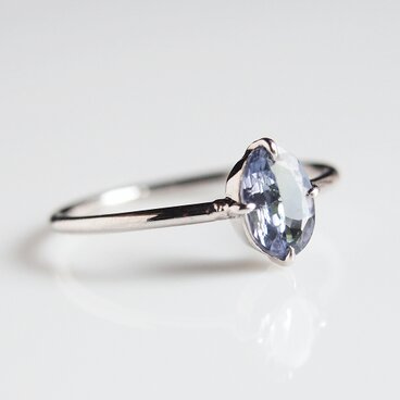 大人の華奢リング　Pt900タンザナイト　ゾイサイト　非加熱ノンヒート　オーダー　受注生産　5号〜14.5号