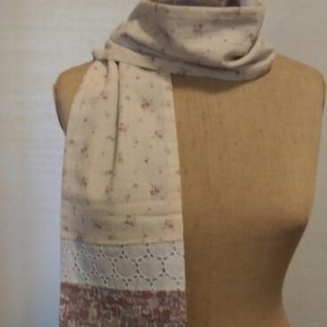 ぜにーずリボンダブルガーゼのストール