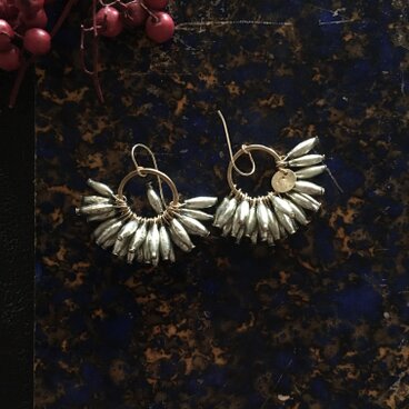 スフレガラスピアス/イヤリング：| フランス製ヴィンテージガラススフレのピアス/イヤリング（TJ11027）