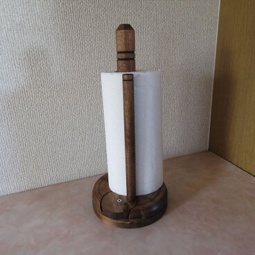 新発売キッチンペーパーホルダーアンテーク調　アカシア集成材使用