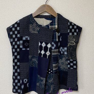 絣と木綿P✳︎変型ベスト