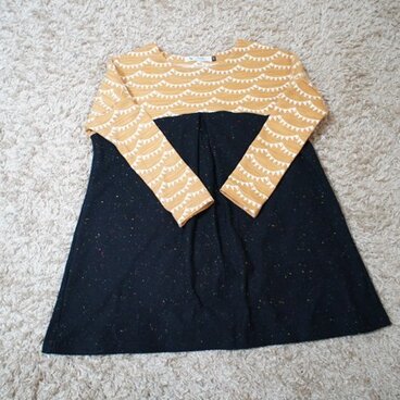 ガーランド チュニックミニワンピ トパーズ/ブラック