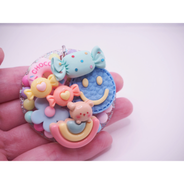 デコレーション　盛り沢山　キーホルダー　くま　ドーナツ　ミニチュア　丸『2』