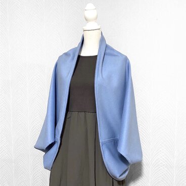 ウールシャギー◇ブルー◇マーガレットカーデ